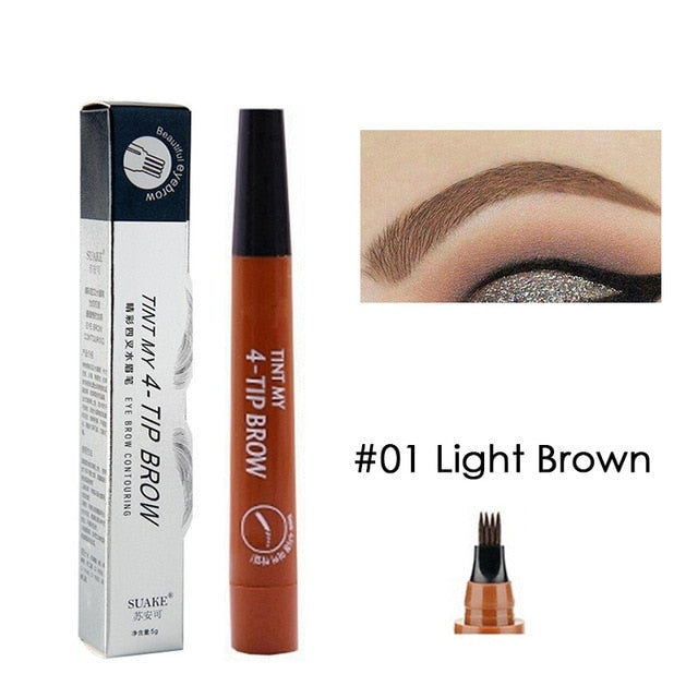 Microblading Eyebrow Pencil Tint 4 Tip Liquid Brow Tattoo Pen 5 Colors Paint Makeup Eyebrows Waterproof Cosmetic Eye brow Liner