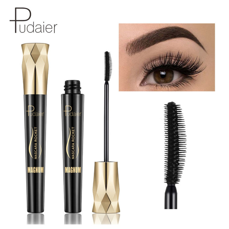 Pudaier Diamond Eye Lash Mascara 4d Fiber Waterproof Rimel Mascara Eyelash Makeup Cosmetic Curling Lengthening Lashes Black Ink