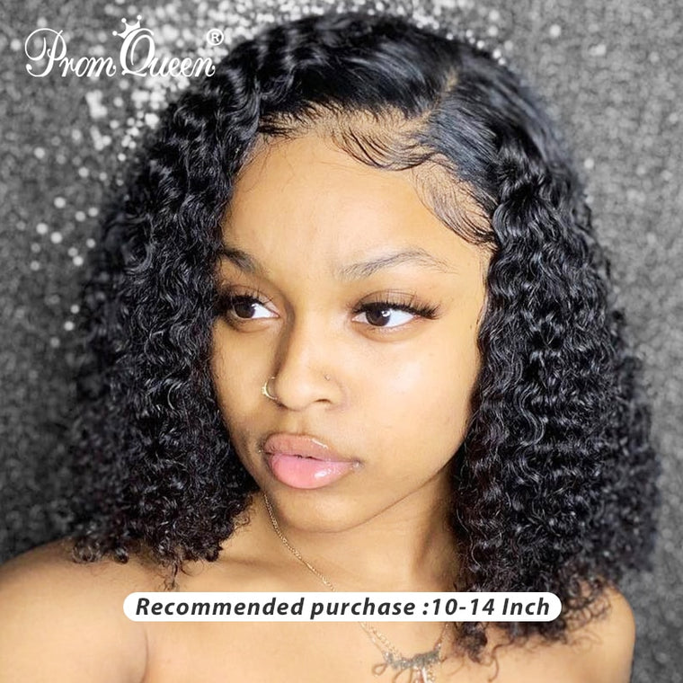 Jerry Curly Lace Front Human Hair Wigs With Baby Hair Brazilian Remy Hair Short Curly Bob Wigs For Women Pre-Plucked Wig