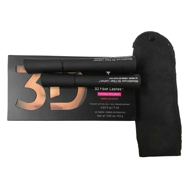 2PCS/SET 3D Fiber Black Mascara Lengthening Curling Cosmetic Mascara Professional Natural Waterproof Eyelash Eye Makeup Tools