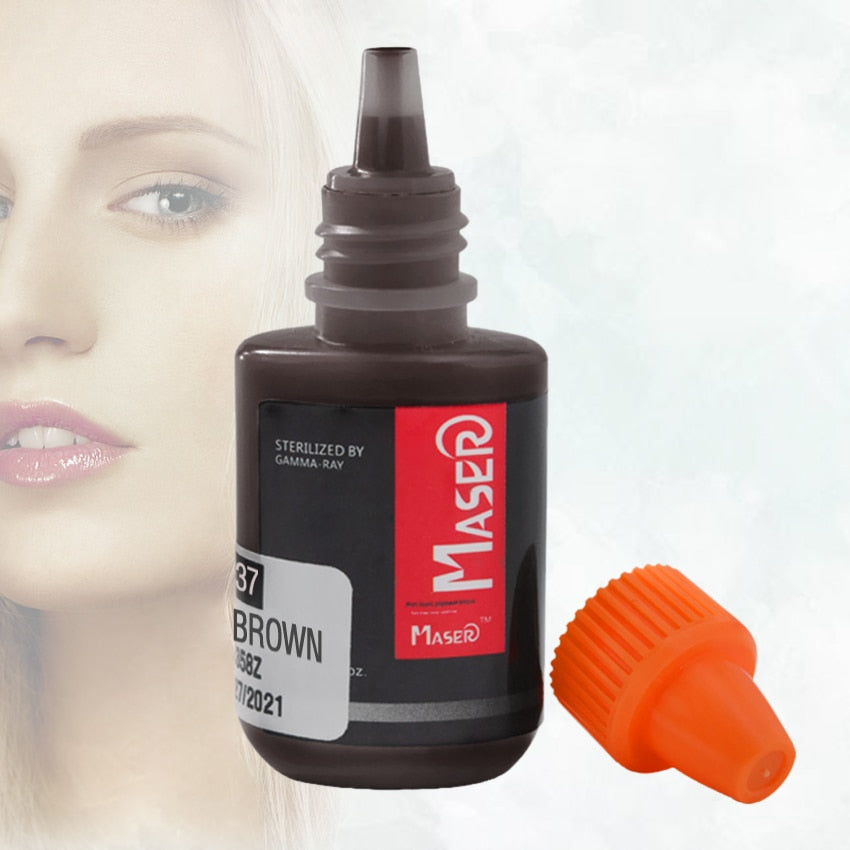 10ML  BLACK BROWN  plant extract intensity organic non-toxic EYEBROW tattoo micro Pigment permanent makeup PMU ink