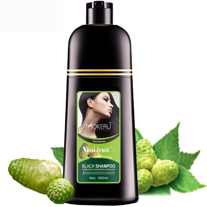 1pc Mokeru Noni Fruit Natural Hair Dye Shampoo Organic Permanent Black Hair Dye Shampoo For Women
