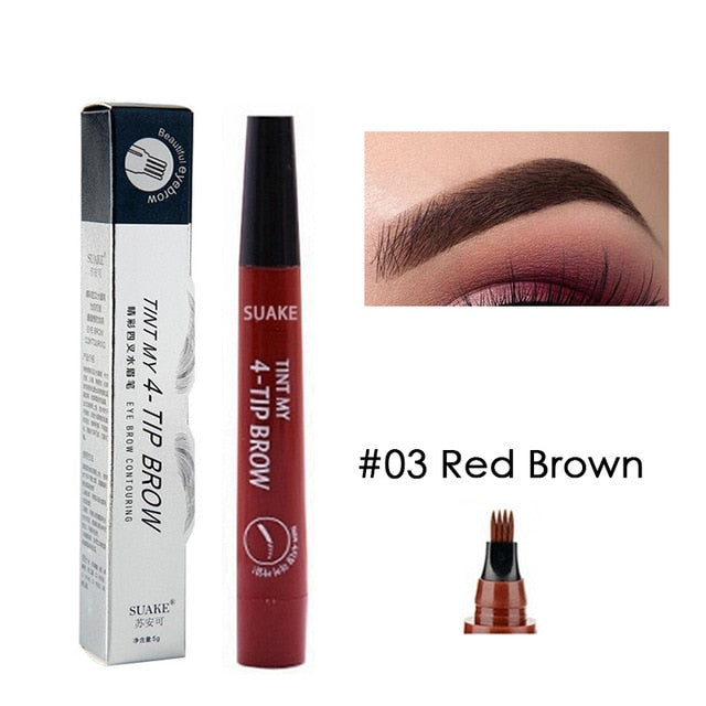 Microblading Eyebrow Pencil Tint 4 Tip Liquid Brow Tattoo Pen 5 Colors Paint Makeup Eyebrows Waterproof Cosmetic Eye brow Liner