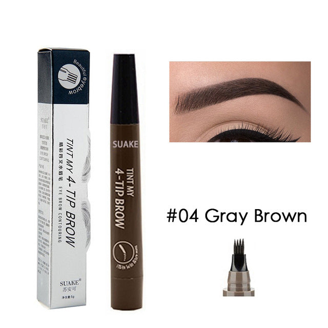 Microblading Eyebrow Pencil Tint 4 Tip Liquid Brow Tattoo Pen 5 Colors Paint Makeup Eyebrows Waterproof Cosmetic Eye brow Liner