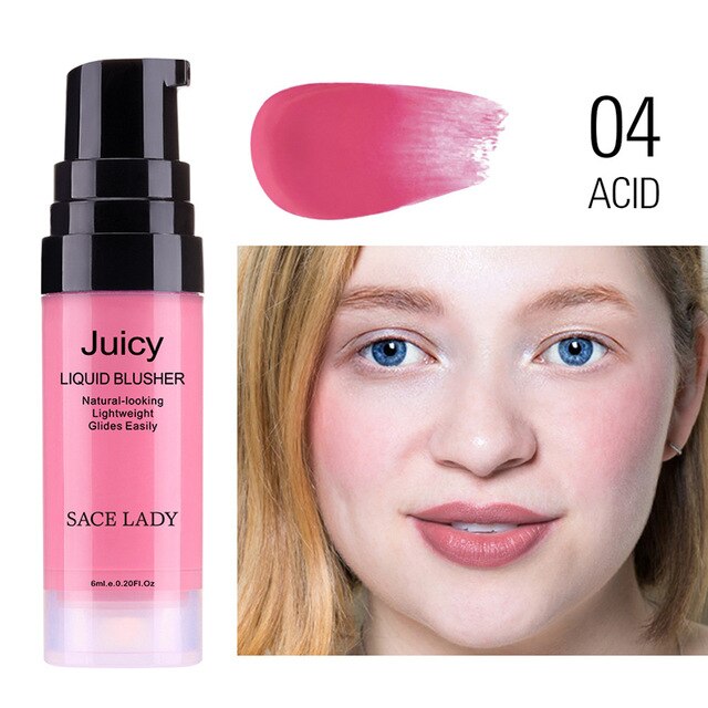 Liquid Blush 6 Colors Face Rouge Professional Cheek Blusher Long Lasting Face Contour Makeup Beauty Tool CJ666