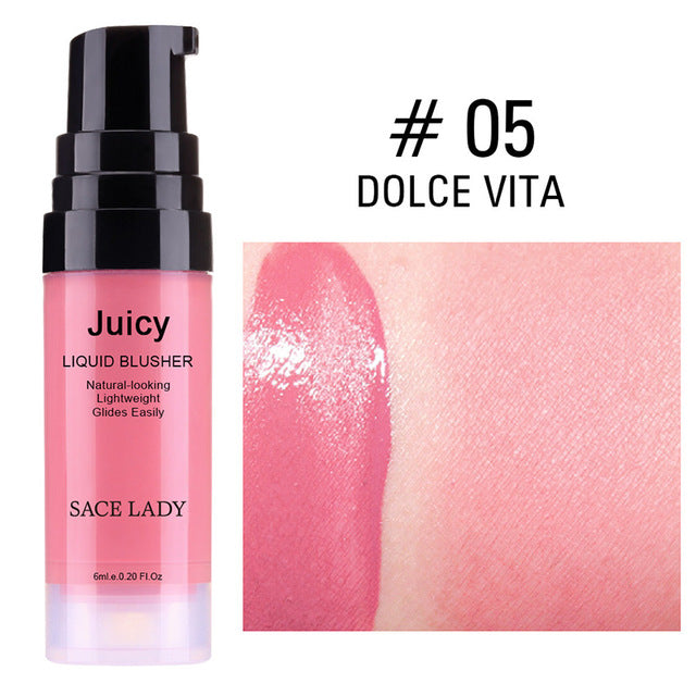 Liquid Blush 6 Colors Face Rouge Professional Cheek Blusher Long Lasting Face Contour Makeup Beauty Tool CJ666