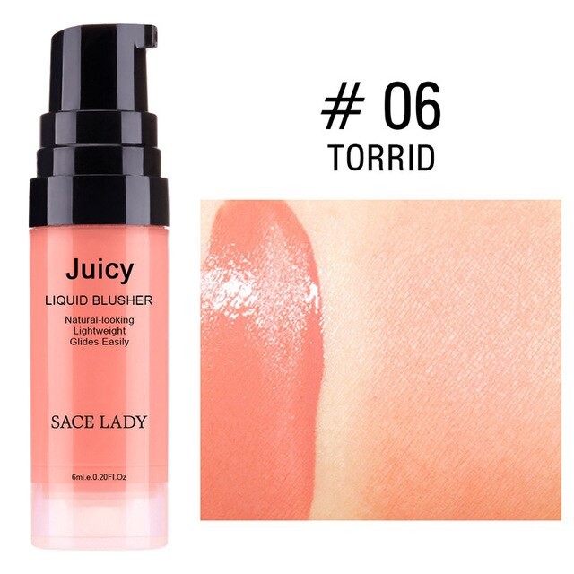 Liquid Blush 6 Colors Face Rouge Professional Cheek Blusher Long Lasting Face Contour Makeup Beauty Tool CJ666