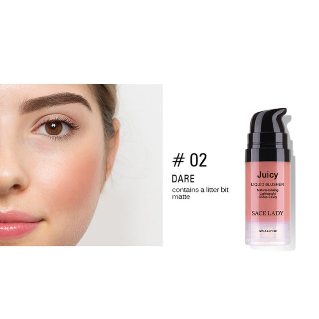 Liquid Blush 6 Colors Face Rouge Professional Cheek Blusher Long Lasting Face Contour Makeup Beauty Tool CJ666