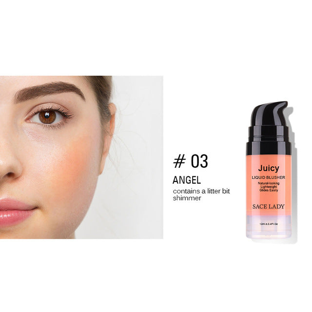 Liquid Blush 6 Colors Face Rouge Professional Cheek Blusher Long Lasting Face Contour Makeup Beauty Tool CJ666
