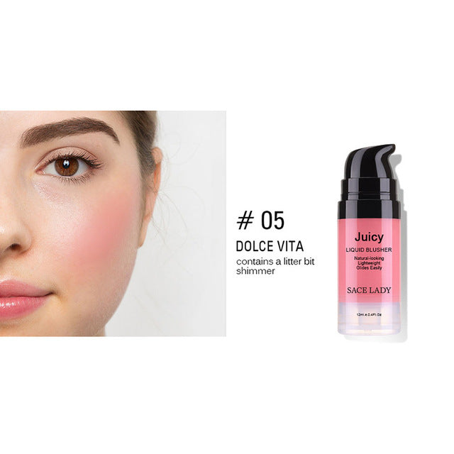 Liquid Blush 6 Colors Face Rouge Professional Cheek Blusher Long Lasting Face Contour Makeup Beauty Tool CJ666