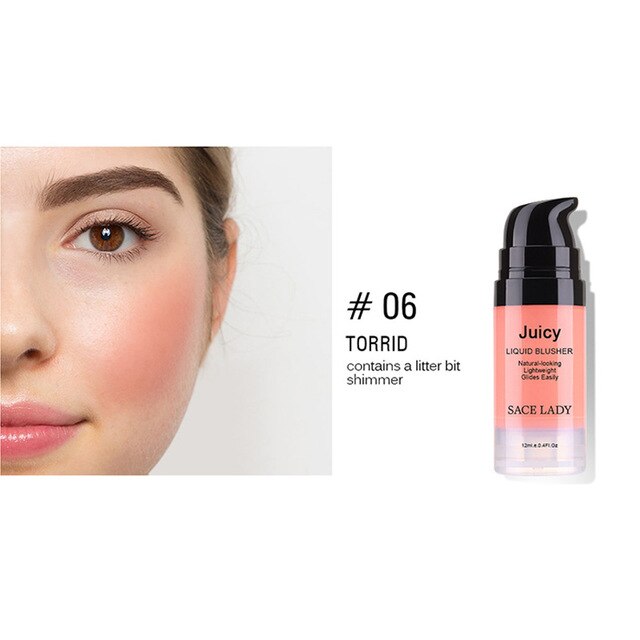 Liquid Blush 6 Colors Face Rouge Professional Cheek Blusher Long Lasting Face Contour Makeup Beauty Tool CJ666
