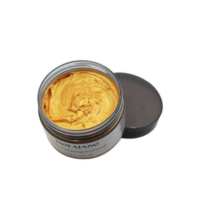 Mofajang Color Hair Wax Styling Pomade Silver Grandma Grey Disposable Natural Hair Strong Gel Cream Hair Dye for Women Men 120g