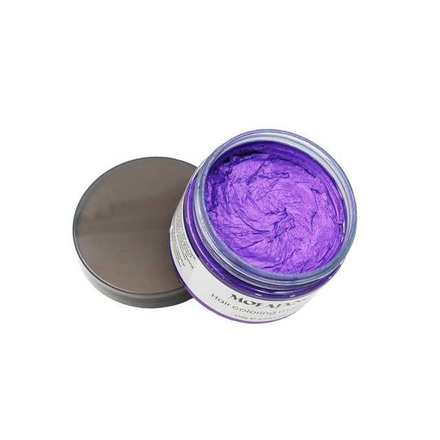 Mofajang Color Hair Wax Styling Pomade Silver Grandma Grey Disposable Natural Hair Strong Gel Cream Hair Dye for Women Men 120g